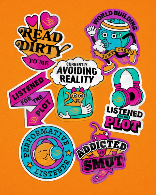 Colorful illustrated stickers inspired by literary culture and book-loving vibes by Season of Victor
