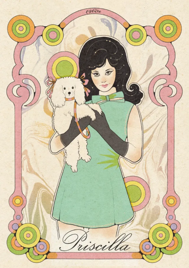 Artwork featuring Cailee Spaeny from the 2023 film Priscilla