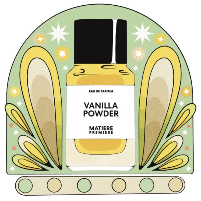 Vanilla Powder perfume bottle illustration by Lydia Silver