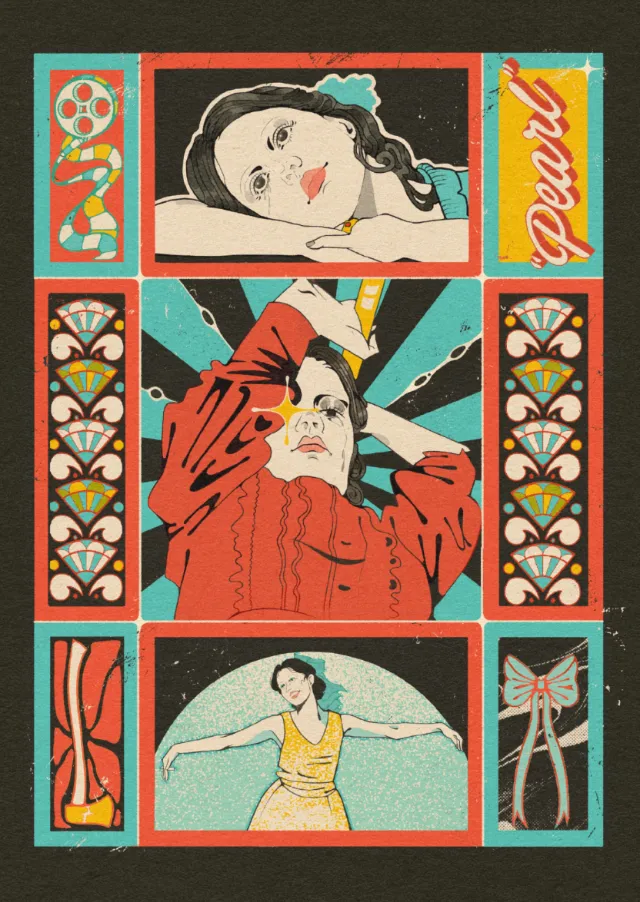 Illustrated horror film poster for Pearl by Lydia Silver