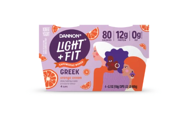 Dannon Light + Fit Greek yogurt orange cream flavor pack by Superama