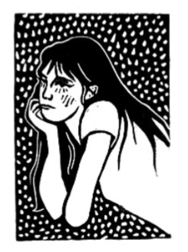 Linocut portrait of Jane Birkin by Burin and Plate