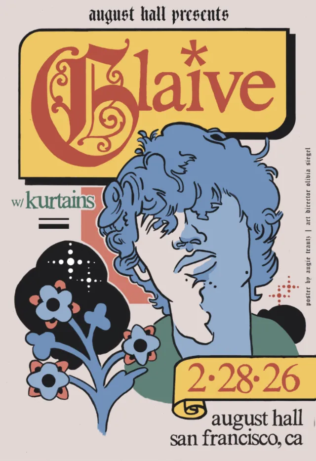 Poster for Glaive concert at August Hall by Augie Trautz