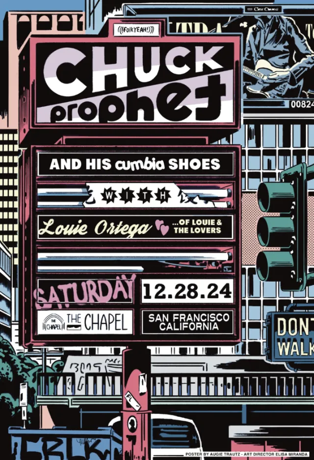 Concert poster for Chuck Prophet and His Cumbia Shoes by Augie Trautz