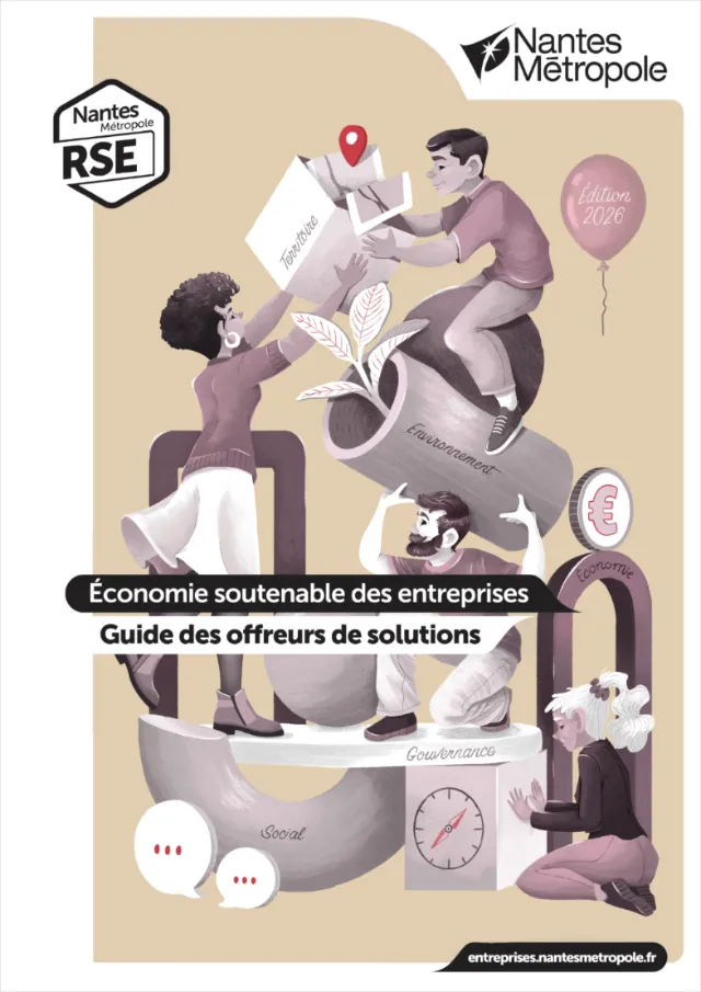 Sustainable business economy illustration showing teamwork and growth by Luiza Laffitte