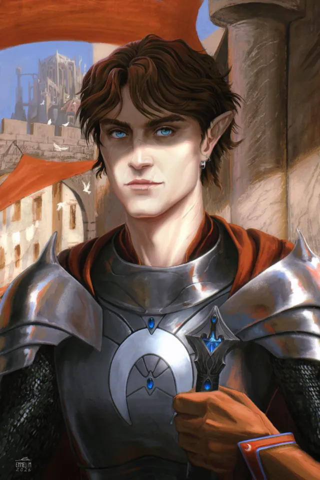 Portrait of a fantasy city guard with armor by Emmeli Markegård