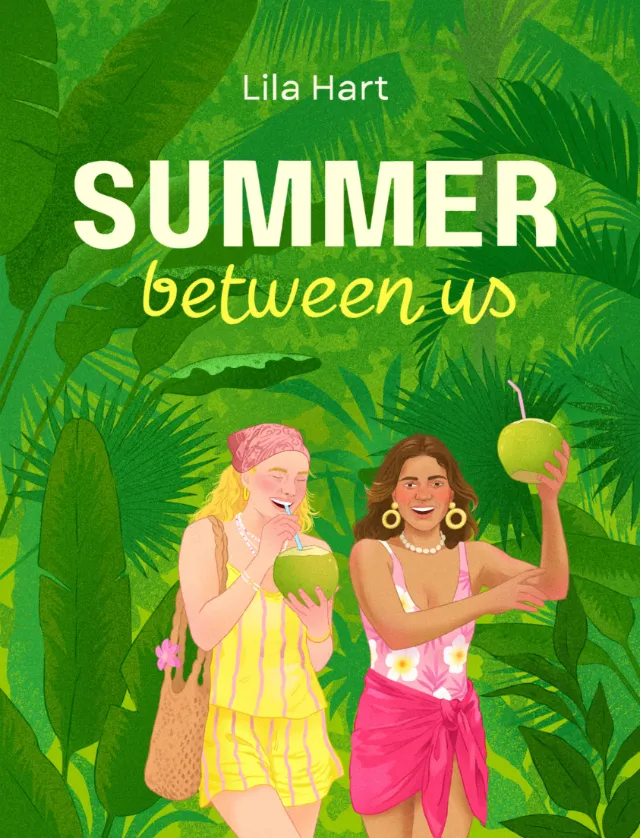 Two women holding coconuts in tropical setting by Julia Prokhotskaya
