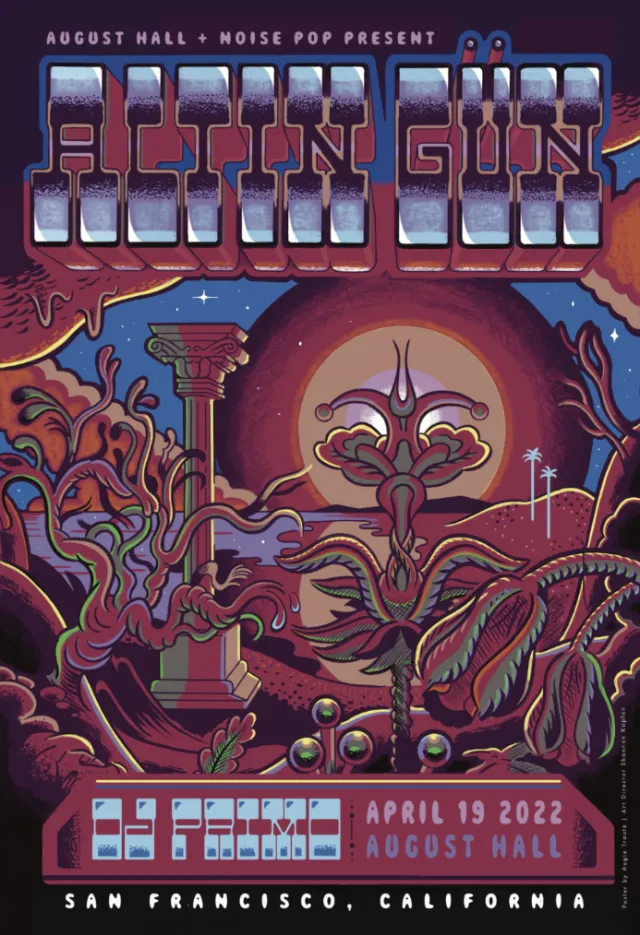 Colorful poster for Altin Gün concert at August Hall by Augie Trautz