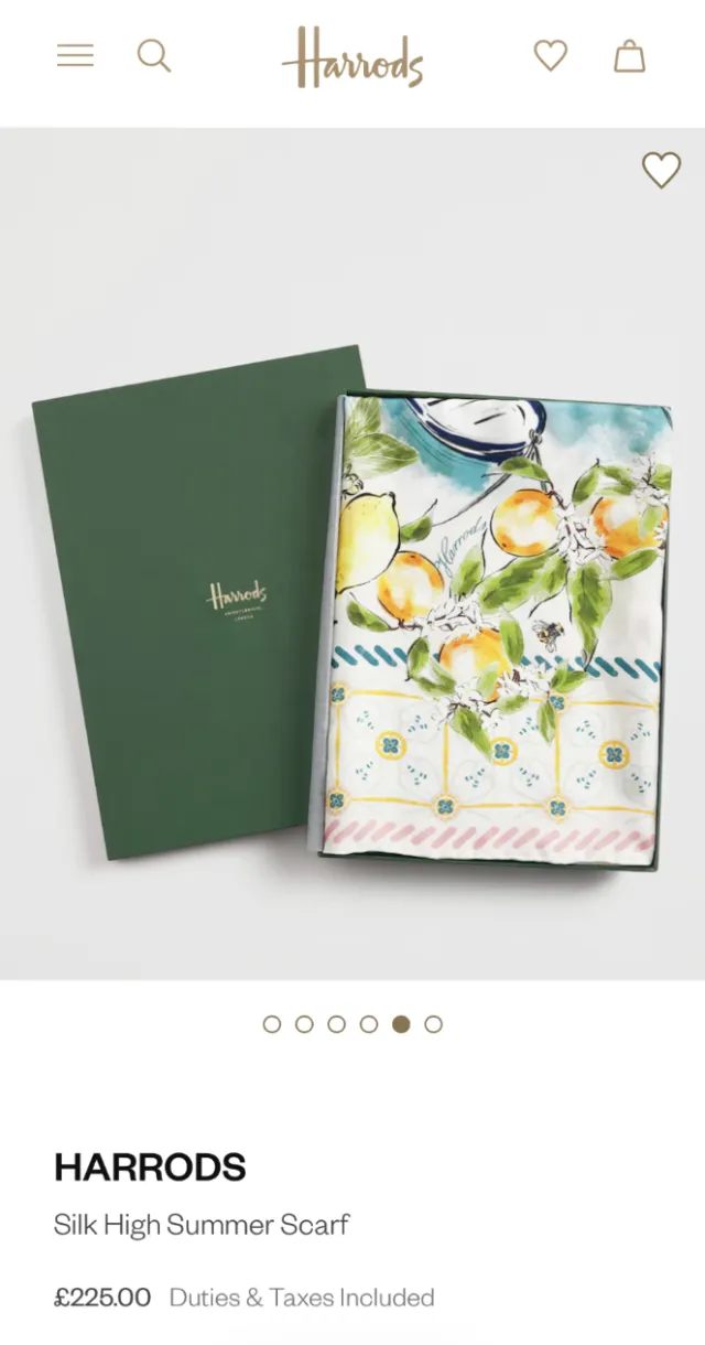 Silk High Summer Scarf with lemon design by artist Elly Azizian