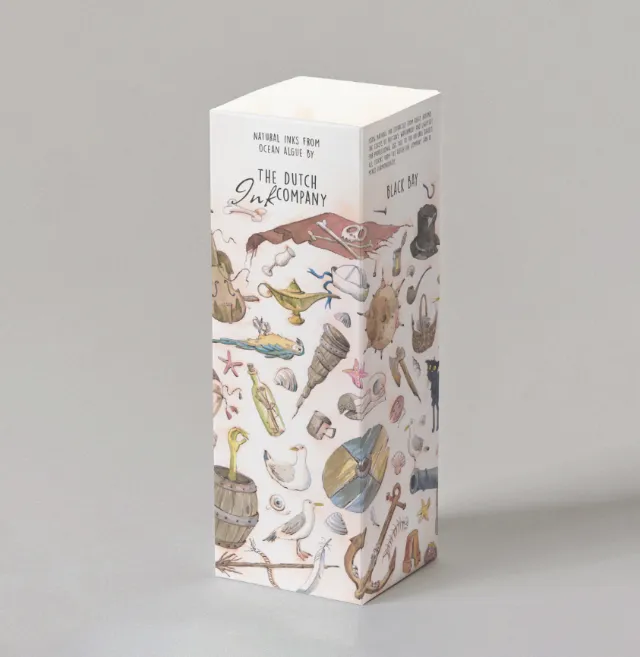 Packaging with vintage nautical and marine-themed illustrations by Marieke Nelissen