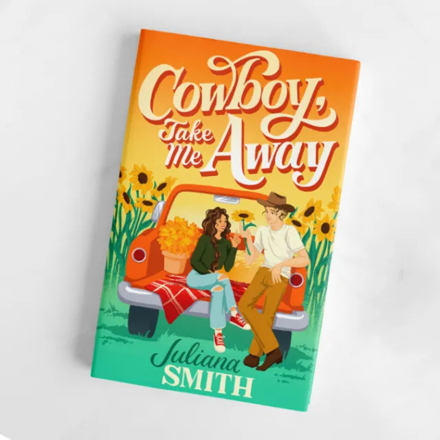 Book cover of Cowboy Take Me Away by Juliana Smith, illustrated by Alissandra Seelaus