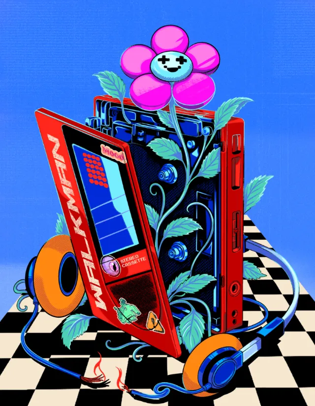 Colorful Walkman Deadtek Collection artwork by Heymoonly Dale