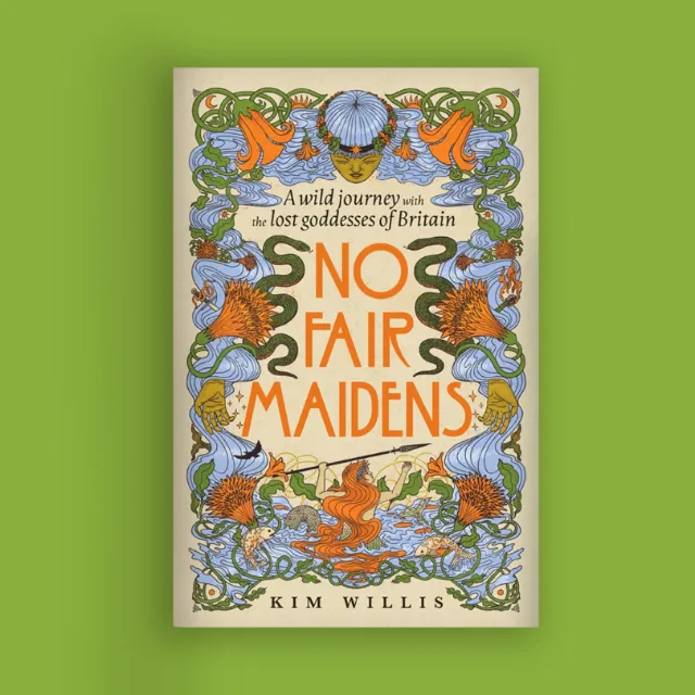 Zansky illustration of the No Fair Maidens book cover with floral borders