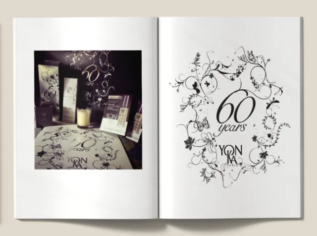 Typography design of 60 years with floral elements by Nadia Flower