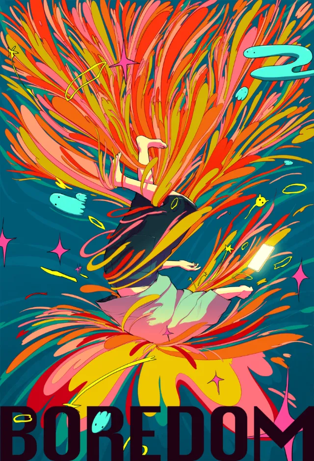 Colorful surreal explosion artwork by Carolina Rodriguez Fuenmayor