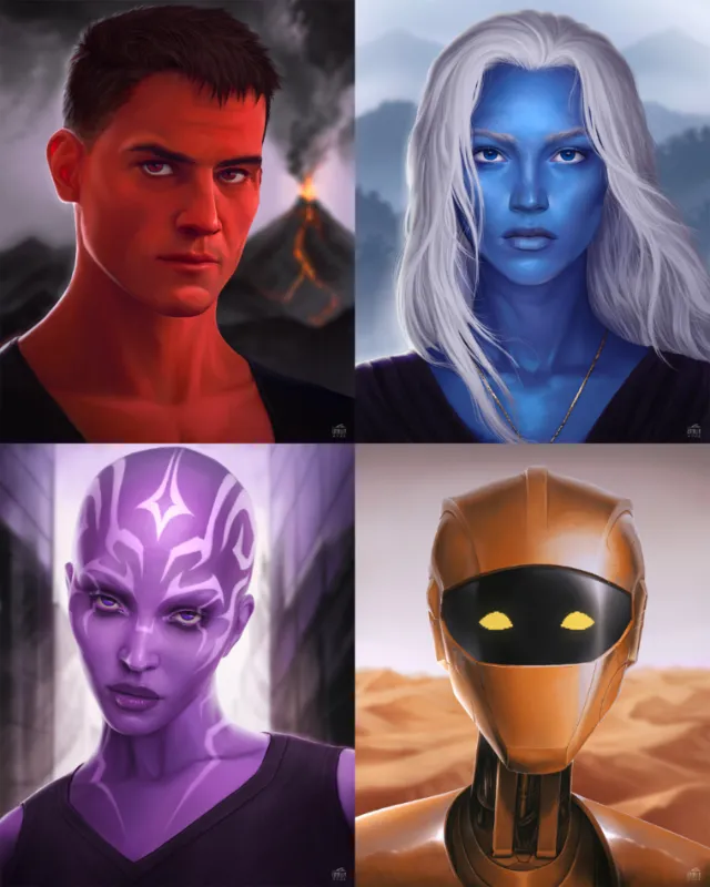 Emmeli Markegård's four character portraits from Five of a Kind
