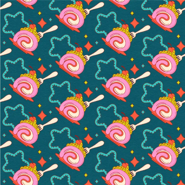 Repeating pink party treat pattern by Lively Scout