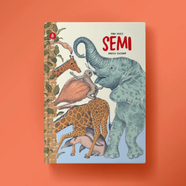Angela Salerno illustration of a colorful children's book cover with animals