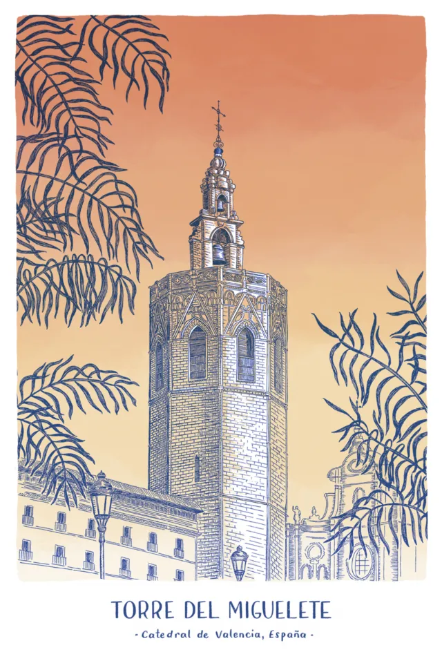 Illustration of Torre del Miguelete by Angela Salerno