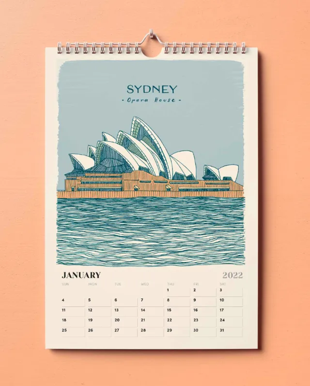 Sydney Opera House calendar illustration by Angela Salerno