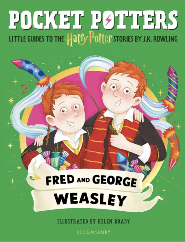 Helen Brady illustration of Fred and George Weasley on a book cover