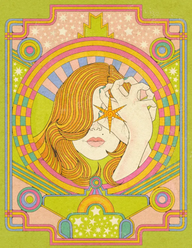 Lydia Silver art deco poster of a woman posing with a star over her eye