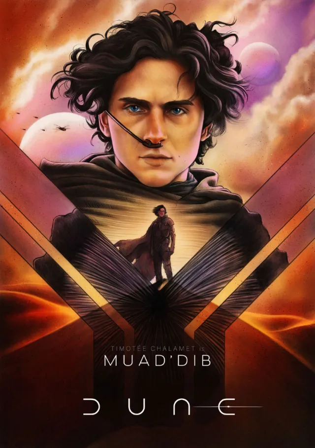 Dune poster concept by Diego Abreu featuring a dramatic desert portrait