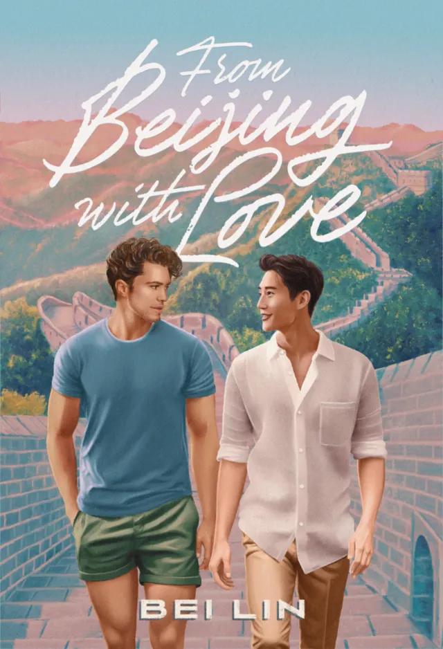 Debora Islas illustration of two men walking in Beijing