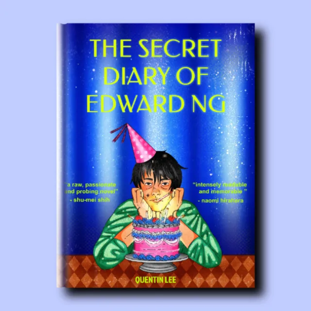 Oliver Li artwork showing Edward Ng biting a candle before a birthday cake