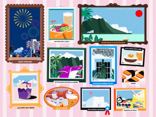 Hawaii travel artwork collage by Dongkyu Lim