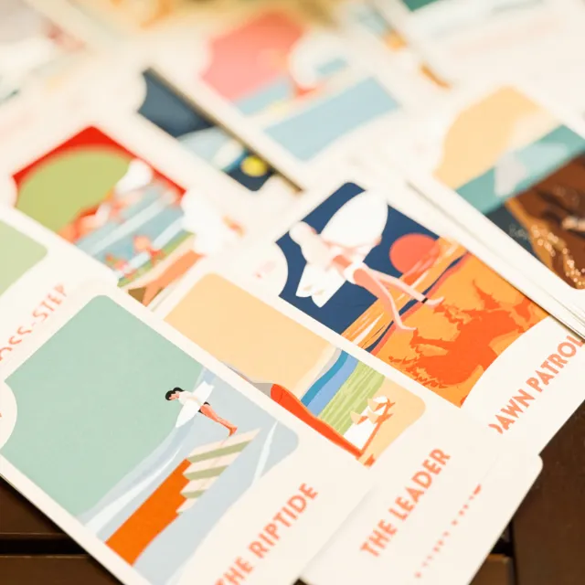 Surfing-themed tarot cards illustrated by Dongkyu Lim