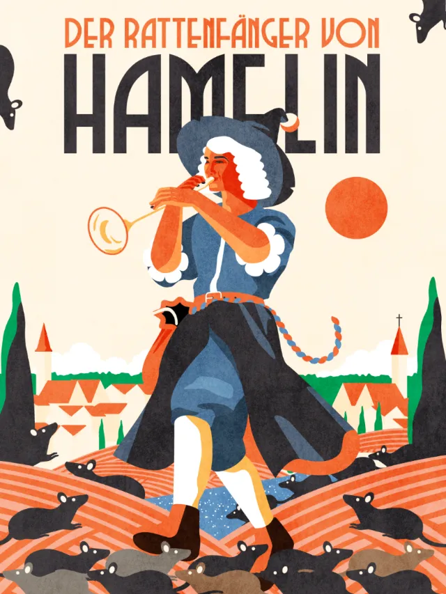 Illustration of The Pied Piper of Hamelin by Dongkyu Lim