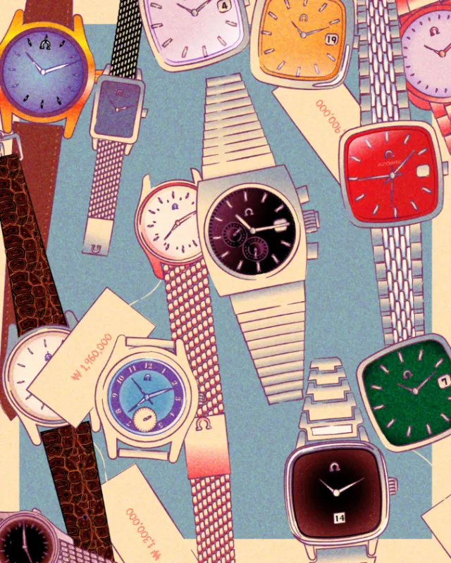 Colorful watch illustration by Dongkyu Lim