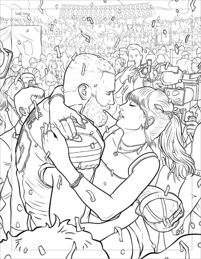 Maddalena Carrai illustration of a couple dancing together at a crowded festival