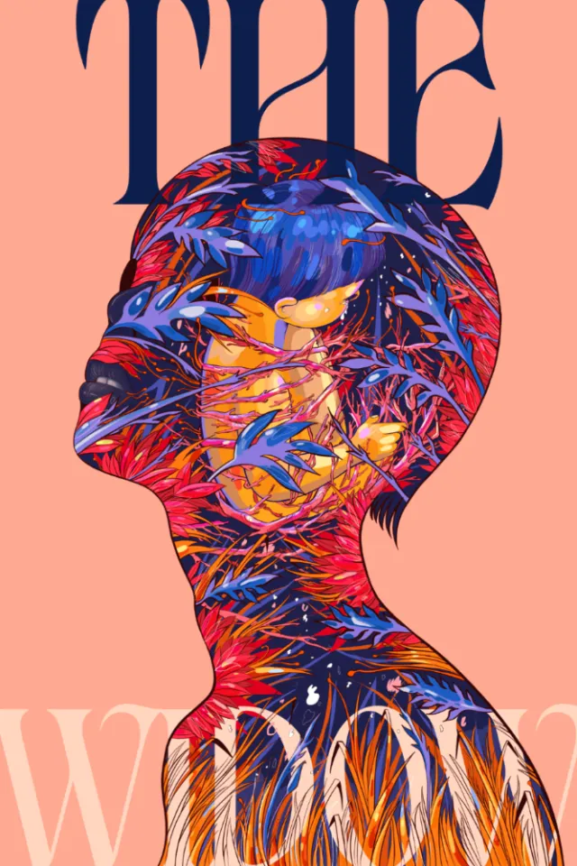 The Widow, a colorful woman silhouette by Carolina Rodriguez Fuenmayor