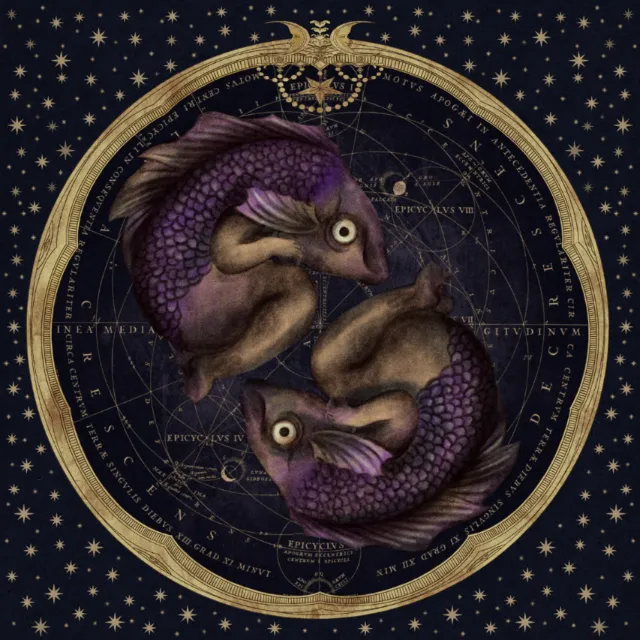 Pisces zodiac fish illustration by Misha Chernov