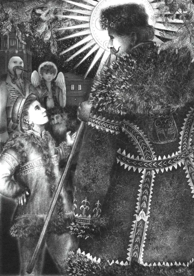 Misha Chernov illustration of a mystical forest gathering