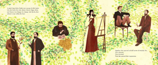 Rosanna Tasker illustration of people gathered in a sunlit garden