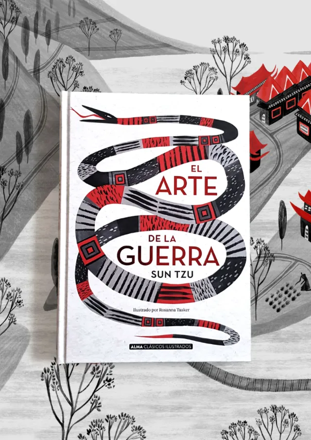 Portada de El Arte de la Guerra de Sun Tzu, ilustrada por Rosanna Tasker.