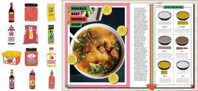 Noodle illustration spread by Veronika Kiriyenko