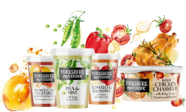 Enya Todd's illustrated Yorkshire Provender soup packaging refresh