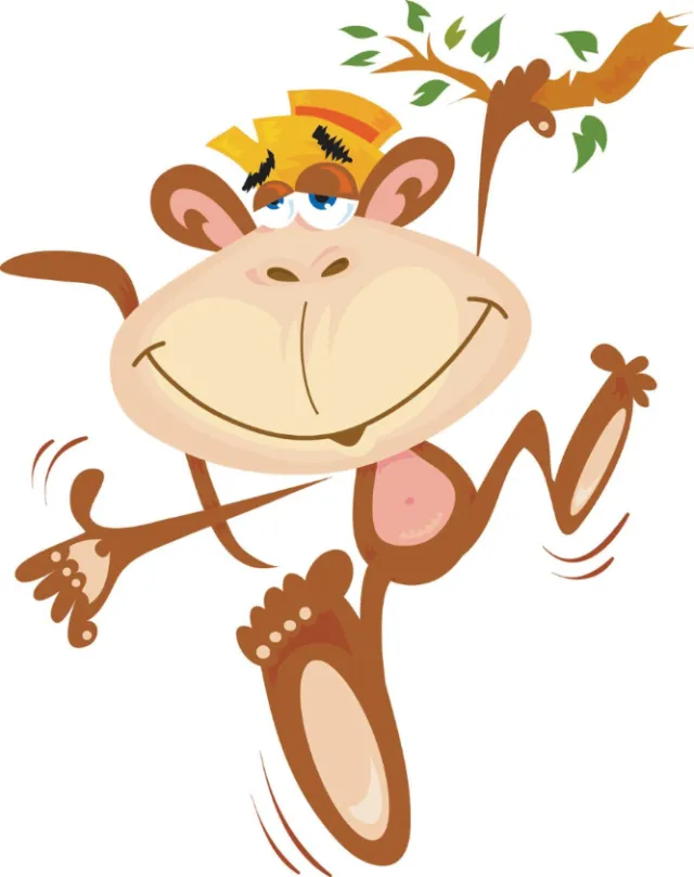 cartoon illustration for Greetings Card monkey character