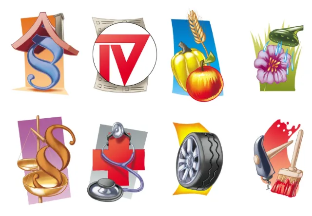 Different conceptual icons
