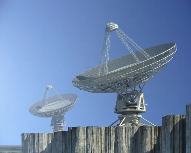 Radioteleskop technical illustration