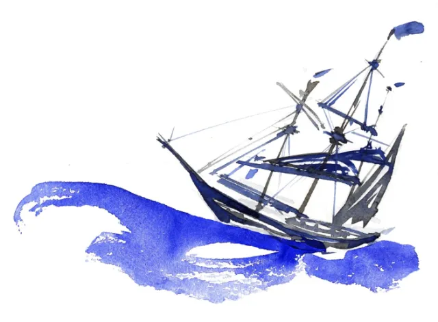 Loose illustration of boat

