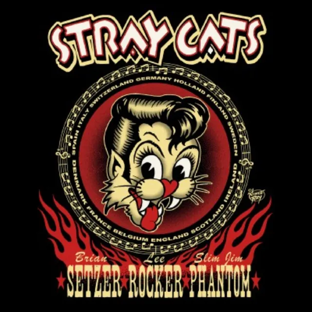 Calligraphy illustration of stray cats