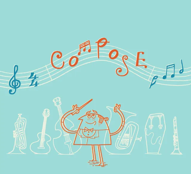 Retro graphic music compose
