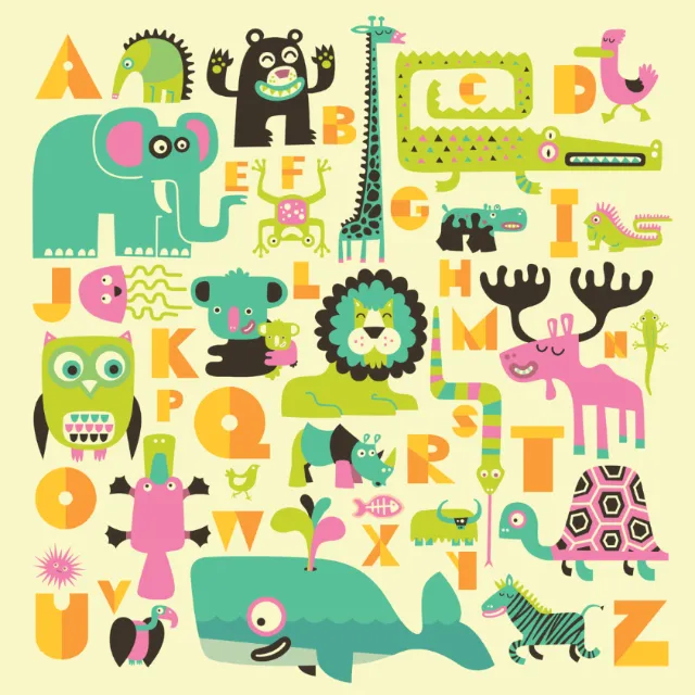 Animal alphabet infographics
