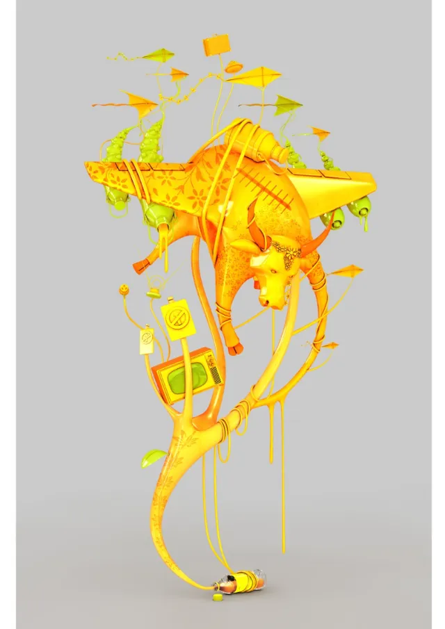 3d yellow color design