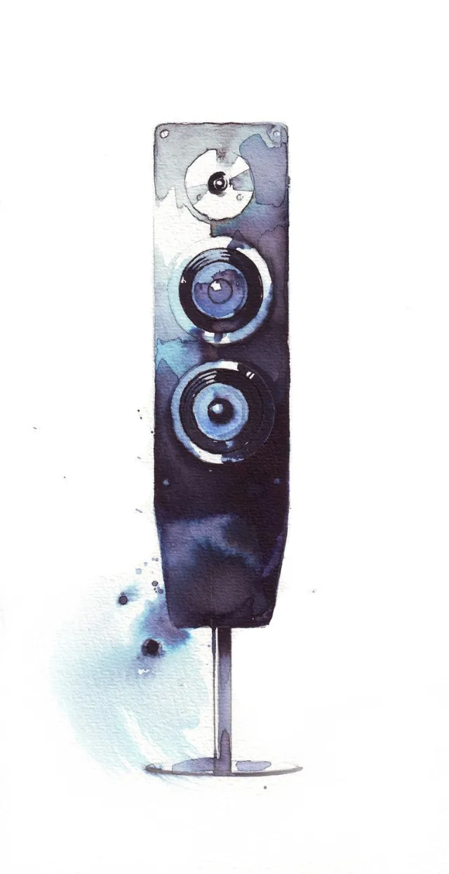 Watercolor art of speakers 